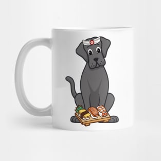 Funny big dog is a sushi chef Mug